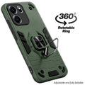 Dual layer shockproof back cover with 360° rotatable ring grip for OnePlus Nord CE 6 5G