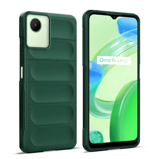 Soft Silicone Airbag Shockproof Case with Side Grip & Microfiber Lining for Realme C30s