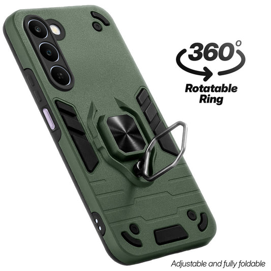 Dual layer shockproof back cover with 360° rotatable ring grip for Realme C83 5G