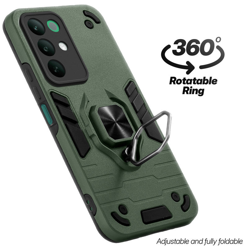 Dual layer shockproof back cover with 360° rotatable ring grip for Realme C85 5G