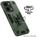 Dual layer shockproof back cover with 360° rotatable ring grip for Realme P4 Power 5G