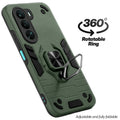 Dual layer shockproof back cover with 360° rotatable ring grip for Realme P4x 5G