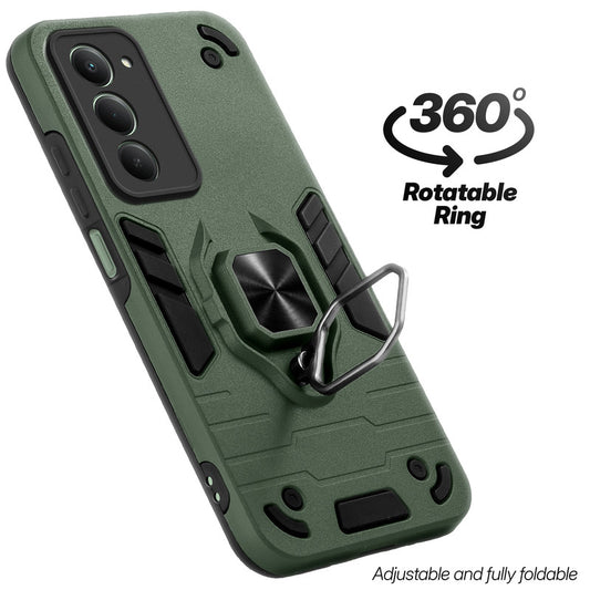 Dual layer shockproof back cover with 360° rotatable ring grip for Redmi Note 15 5G