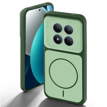 Green back cover for Redmi Note 15 Pro 5G with camera cut protection and ring design on back side.