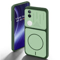 Green back cover for Vivo T4R 5G with camera cut protection and ring design on back side.