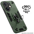 Dual layer shockproof back cover with 360° rotatable ring grip for Vivo V60 5G