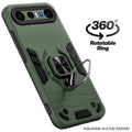 Dual layer shockproof back cover with 360° rotatable ring grip for Vivo X300 FE 5G