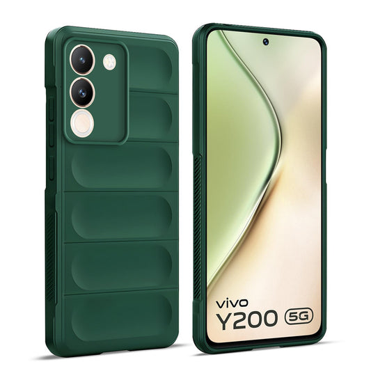 Soft Silicone Airbag Shockproof Case with Side Grip & Microfiber Lining for Vivo Y200 5G