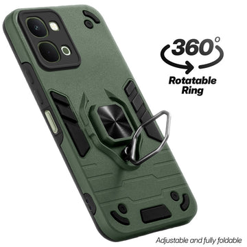Dual layer shockproof back cover with 360° rotatable ring grip for Vivo Y51 Pro 5G