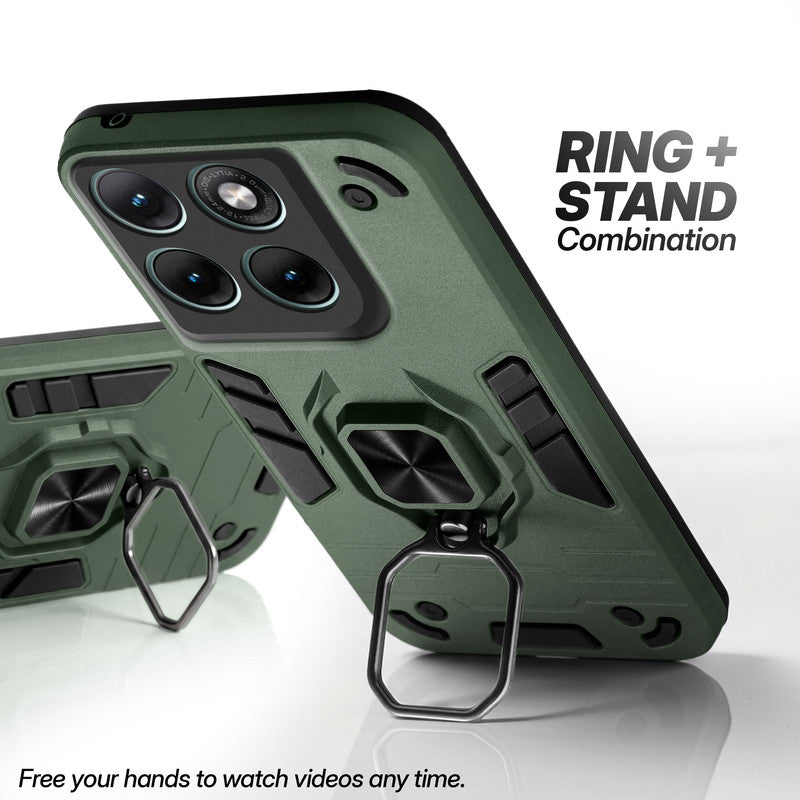 Motorola G37 5G case with foldable ring stand for hands-free viewing in kickstand position