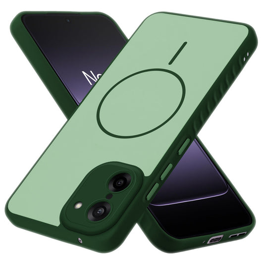Matte Silicone Dual Color Back Cover with Metal Buttons & Ring Design for OnePlus Nord CE 5 5G