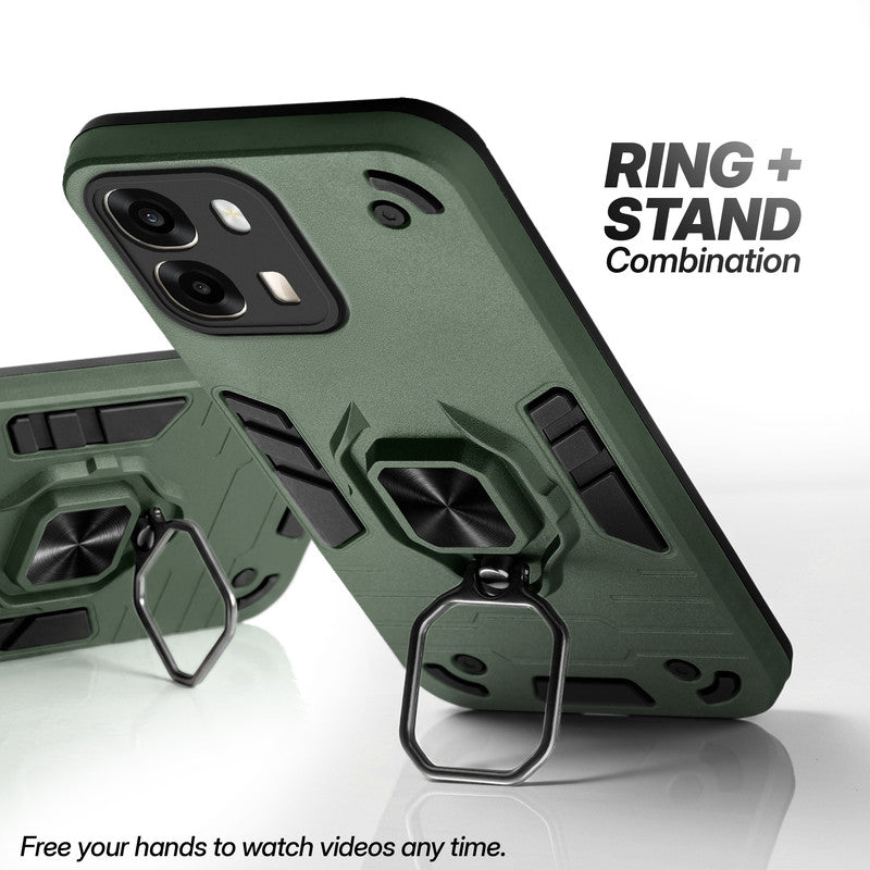 Oppo A6 Pro 5G case with foldable ring stand for hands-free viewing in kickstand position