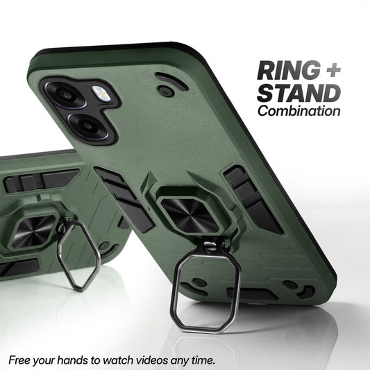 Oppo A6s 5G case with foldable ring stand for hands-free viewing in kickstand position