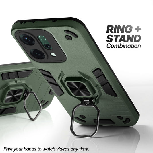 Oppo Reno 14 5G case with foldable ring stand for hands-free viewing in kickstand position