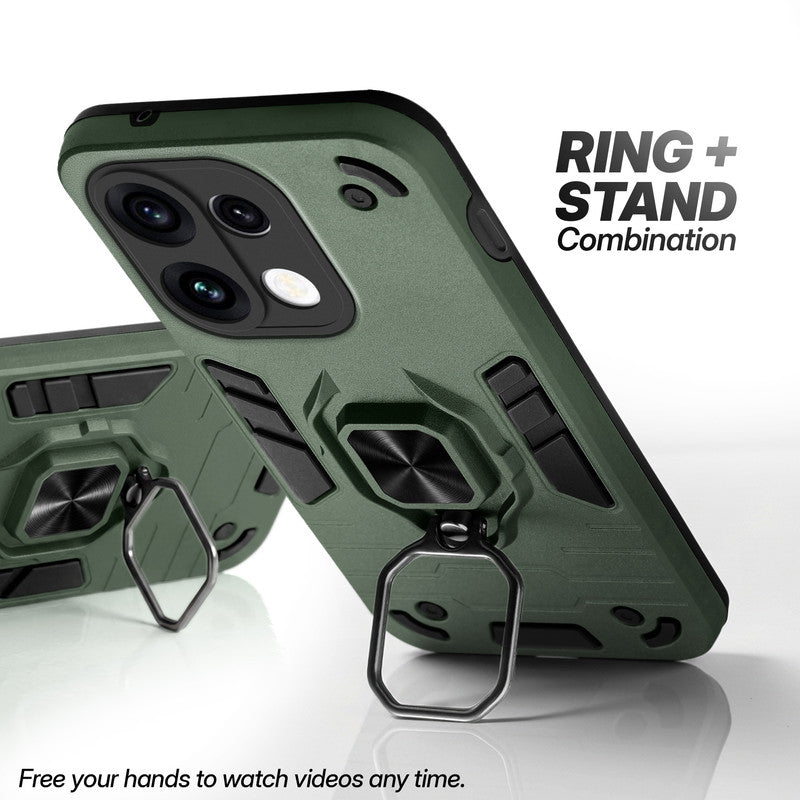 Oppo Reno 16 Pro 5G case with foldable ring stand for hands-free viewing in kickstand position