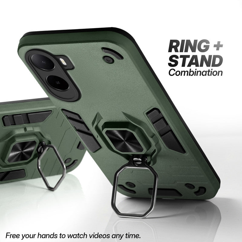 Poco C85x 5G case with foldable ring stand for hands-free viewing in kickstand position