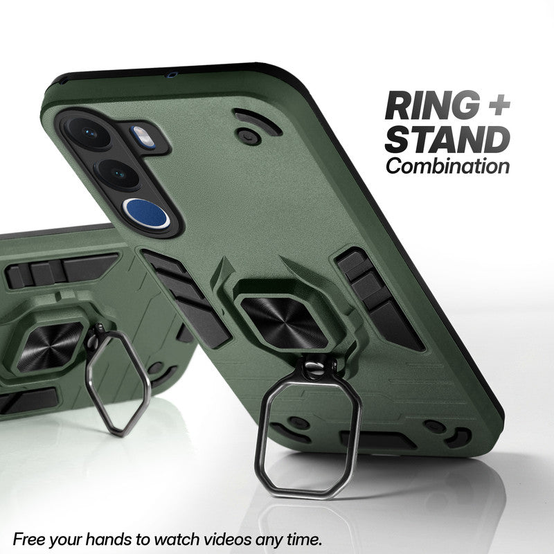 Realme C100x 5G case with foldable ring stand for hands-free viewing in kickstand position