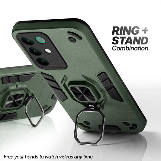 Realme C85 5G case with foldable ring stand for hands-free viewing in kickstand position