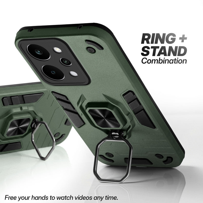 Realme P4 Power 5G case with foldable ring stand for hands-free viewing in kickstand position