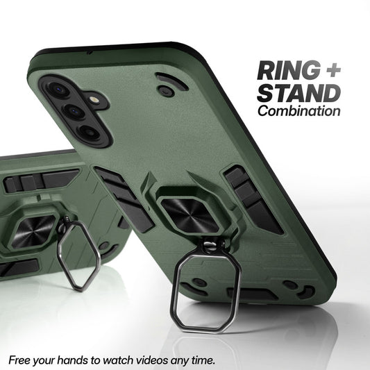 Samsung A17 5G case with foldable ring stand for hands-free viewing in kickstand position