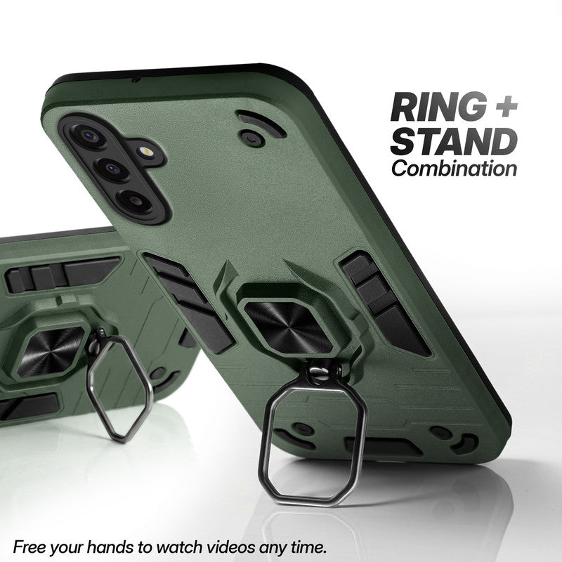Samsung M17 5G case with foldable ring stand for hands-free viewing in kickstand position