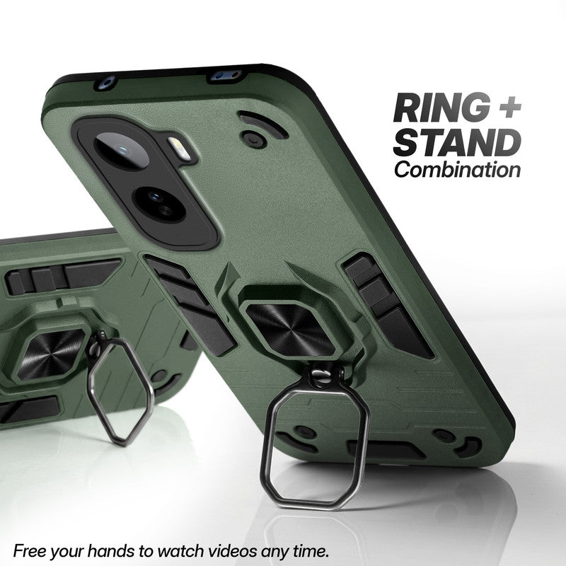 Vivo T5 Pro 5G case with foldable ring stand for hands-free viewing in kickstand position