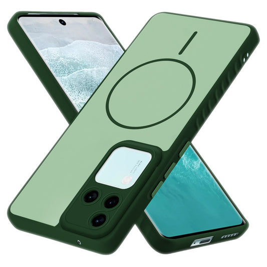 Matte Silicone Dual Color Back Cover with Metal Buttons & Ring Design for Vivo V30 Pro 5G