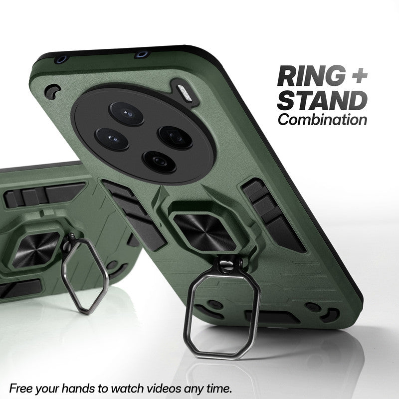 Vivo X200T 5G case with foldable ring stand for hands-free viewing in kickstand position