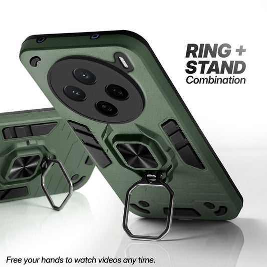 Vivo X200T 5G case with foldable ring stand for hands-free viewing in kickstand position