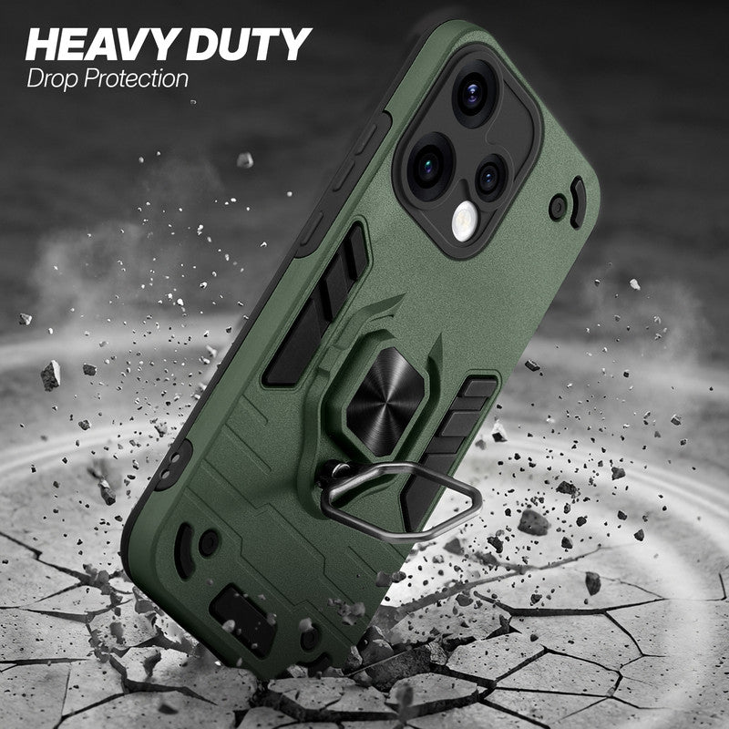 Oppo Reno 15 5G protective case illustrating impact drop protection with an impact-resistant frame.