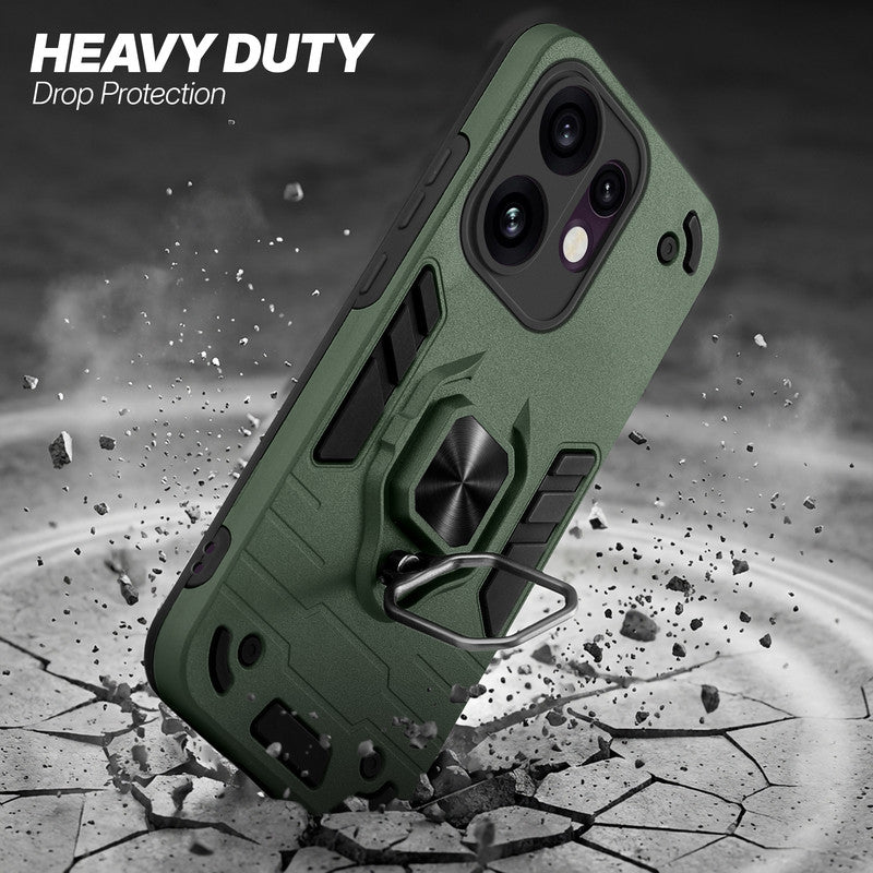 Oppo Reno 16 5G protective case illustrating impact drop protection with an impact-resistant frame.