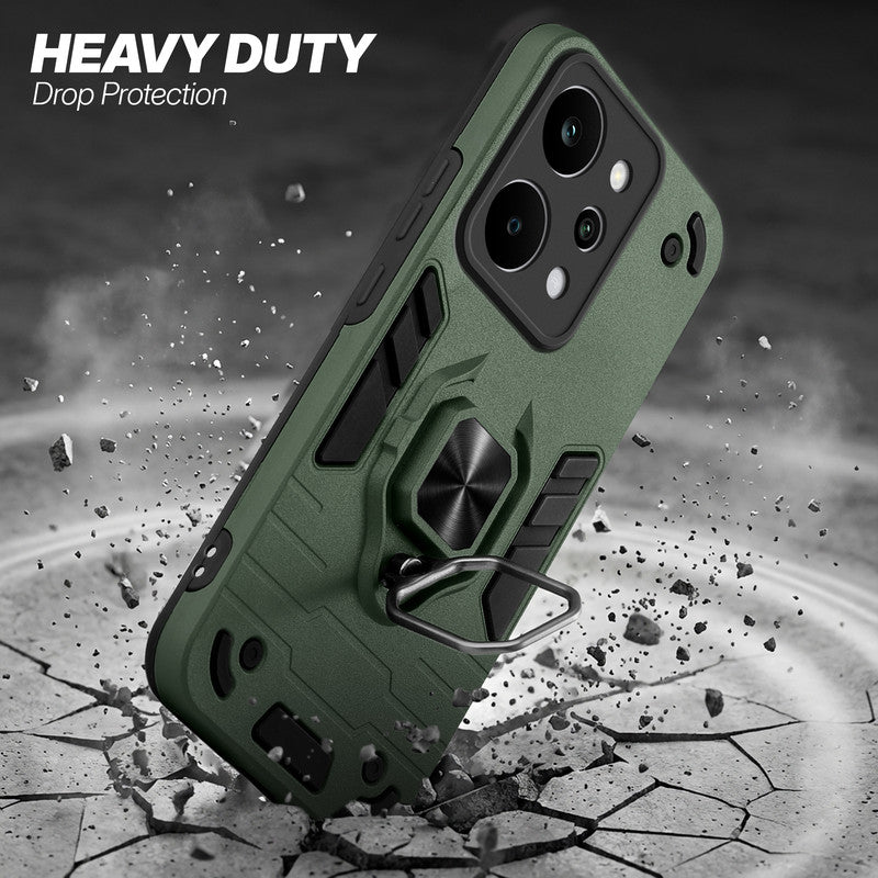 Realme P4 Power 5G protective case illustrating impact drop protection with an impact-resistant frame.