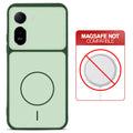 Green back cover for Redmi A7 Pro 4G with printed ring pattern and message showing not compatible with MagSafe charging.