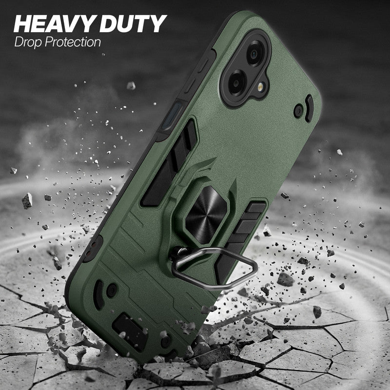 Samsung M07 protective case illustrating impact drop protection with an impact-resistant frame.