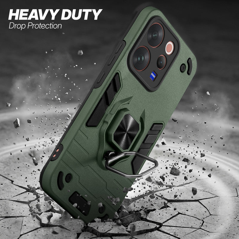 Vivo V70 5G protective case illustrating impact drop protection with an impact-resistant frame.