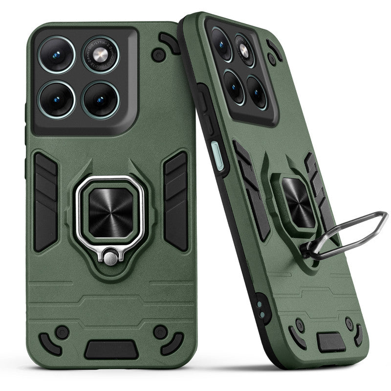 Back view of Motorola G37 5G case highlighting the built-in rotating metal ring holder