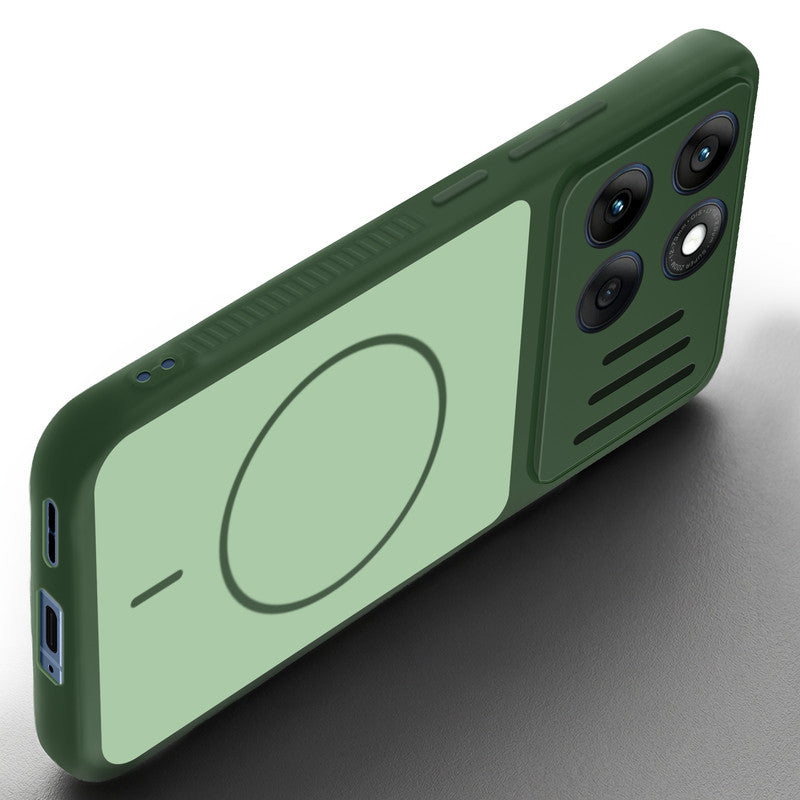 Angled view of Green mobile case for Motorola Moto Edge 60 5G with proper charging port cutout, speaker holes and strong corner protection.