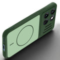 Angled view of Green mobile case for Motorola Moto Edge 60 Fusion 5G with proper charging port cutout, speaker holes and strong corner protection.