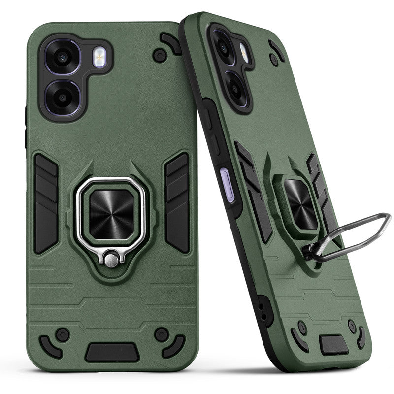 Back view of Oppo A6s 5G case highlighting the built-in rotating metal ring holder