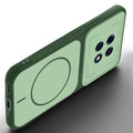 Angled view of Green mobile case for Oppo F31 Pro Plus 5G with proper charging port cutout, speaker holes and strong corner protection.