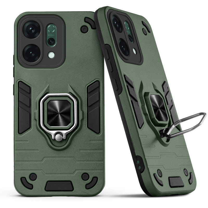 Back view of Oppo Reno 14 5G case highlighting the built-in rotating metal ring holder