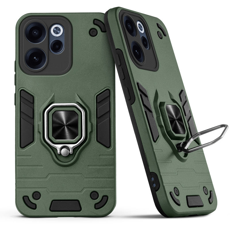 Back view of Oppo Reno 15C 5G case highlighting the built-in rotating metal ring holder