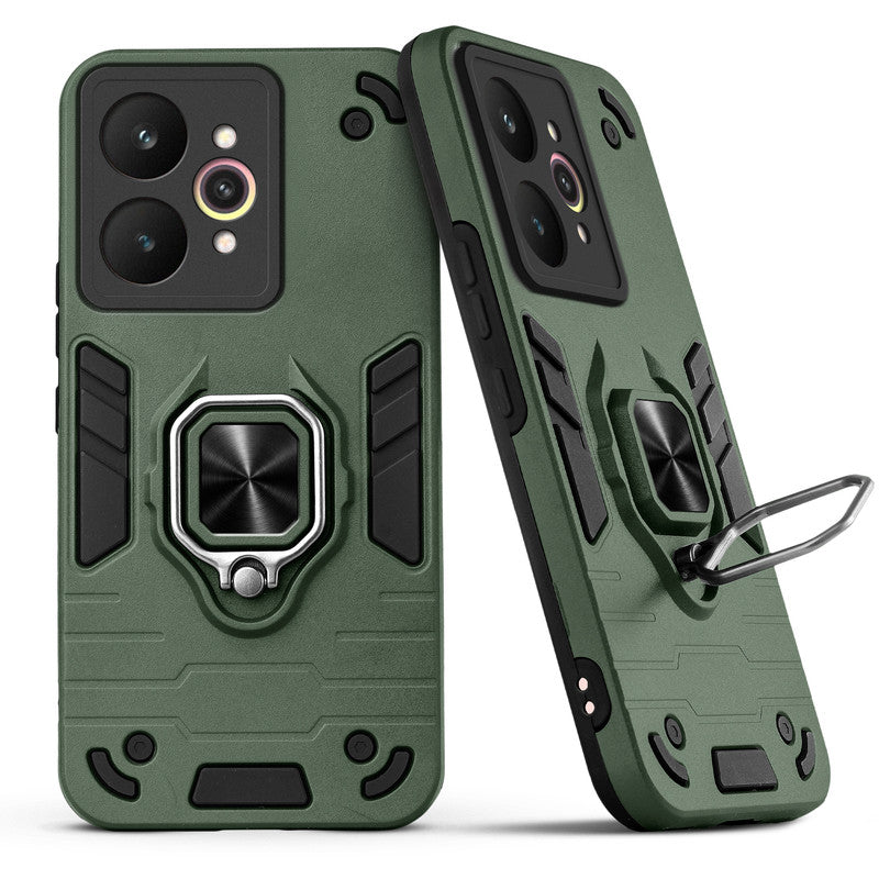 Back view of Realme 15 5G case highlighting the built-in rotating metal ring holder