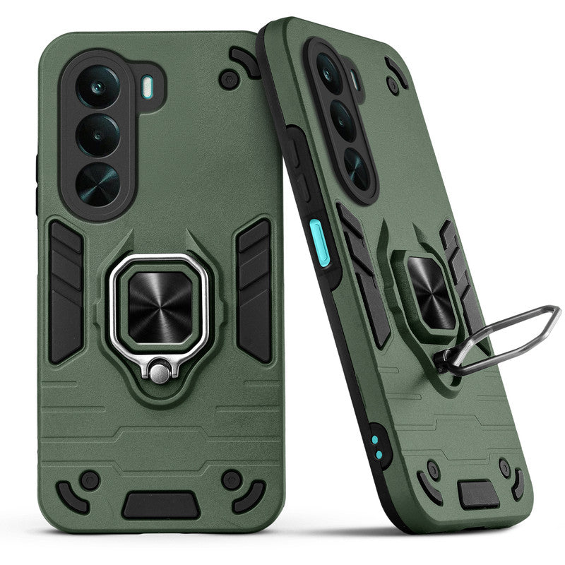 Back view of Realme P4x 5G case highlighting the built-in rotating metal ring holder