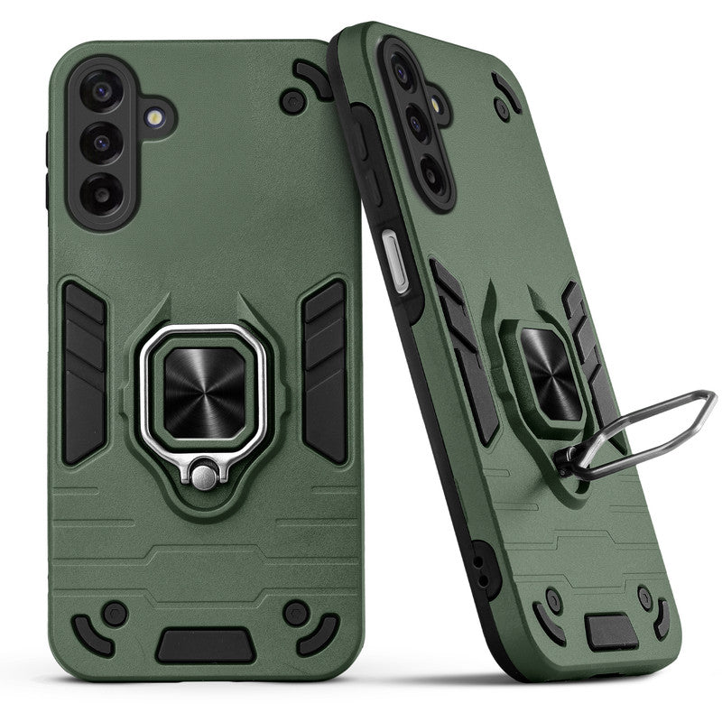 Back view of Samsung M17 5G case highlighting the built-in rotating metal ring holder