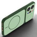 Angled view of Green mobile case for Vivo V70 5G with proper charging port cutout, speaker holes and strong corner protection.