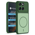 Front and back view of Green protective back cover for Motorola Moto Edge 60 5G with textured sides, camera guard and slim fit design.