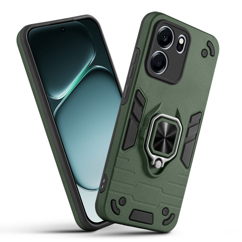 Front and back view of OnePlus Nord CE 6 5G fitted with a protective case and ring grip