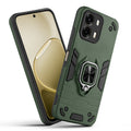 Front and back view of Oppo A6 Pro 5G fitted with a protective case and ring grip