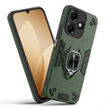 Front and back view of Oppo A6C 4G fitted with a protective case and ring grip